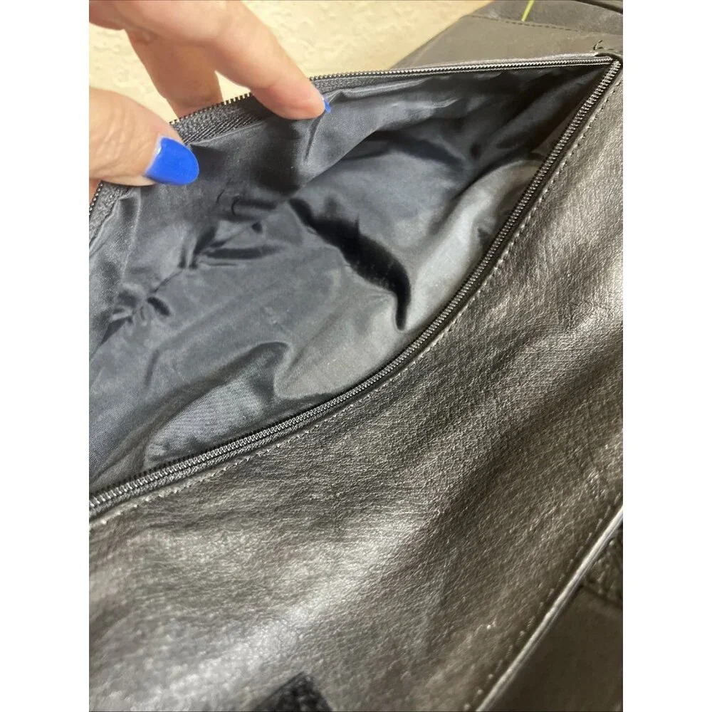 JOURDAN (Vintage) Black Leather Nylon Laptop Messenger Shoulder Bag Carry Case